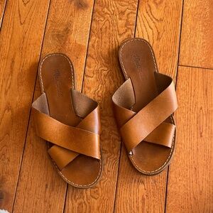 Madewell brown Leather Slide Sandals